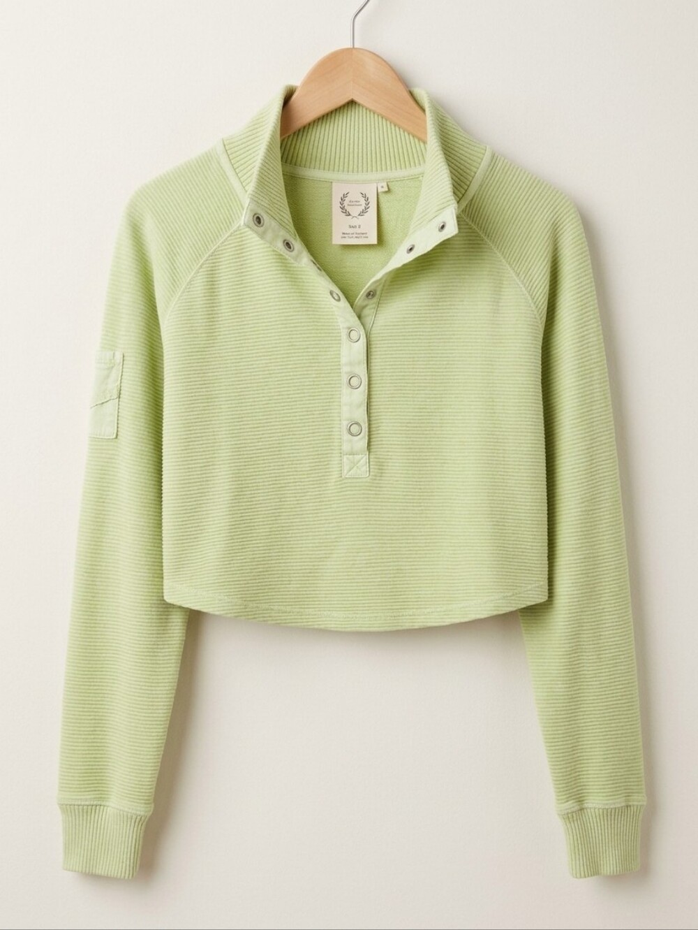 NWT Cropped So Fly Henley Snap-Front Sweater in Lightning Lime Size: XS